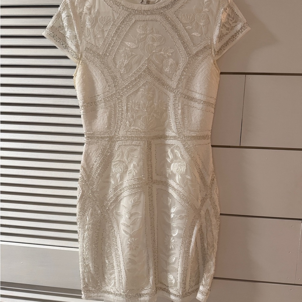 Lulus White Beaded Dress